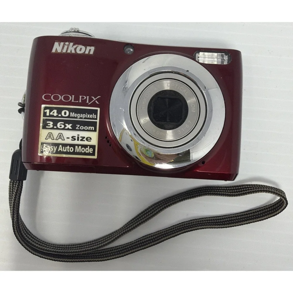 Nikon Coolpix L24 Digital Camera – Red – Battery Cover Faulty – READ***
